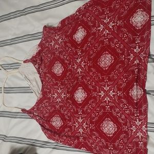 Red pattern t-back tanl